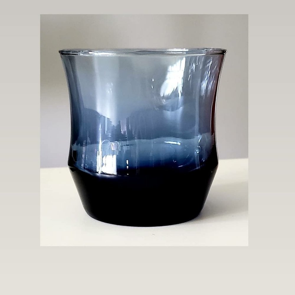 Vintage libbey Smoky blue ombre rocks glasses